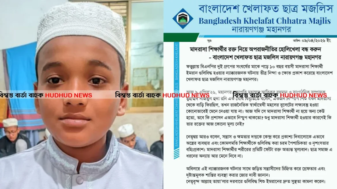 মাদরাসা শিক্ষার্থী গুলিবিদ্ধ