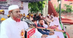 কুমিল্লা টাউন হল মাঠে জামায়াতে ইসলামীর সেক্রেটারি জেনারেল মিয়া গোলাম পরওয়ার
