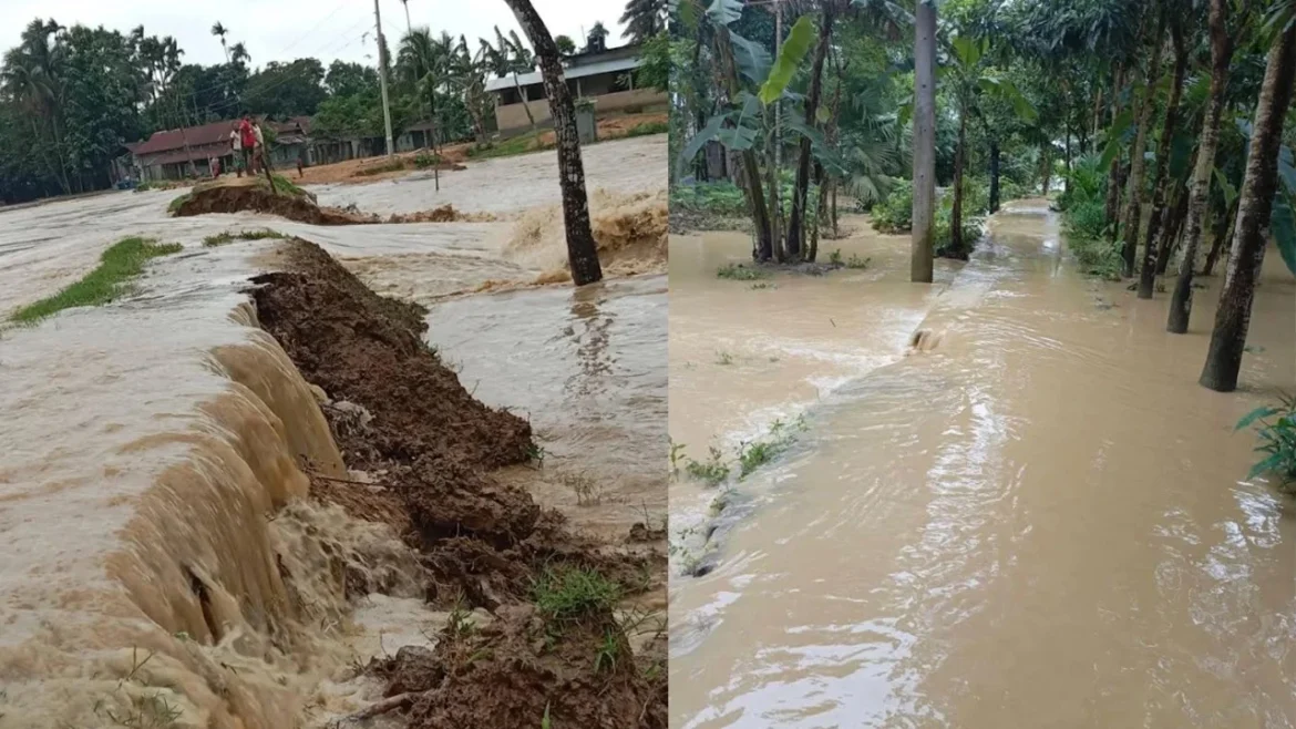মেঘালয়ের পাহাড়ি ঢলে নেত্রকোনায় আকস্মিক বন্যা