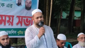 পুটিয়া ইউনিয়নে চেয়ারম্যান প্রার্থী মোহাম্মদ আরিফুল হকের মতবিনিময় সভায় রাকীবুল ইসলাম