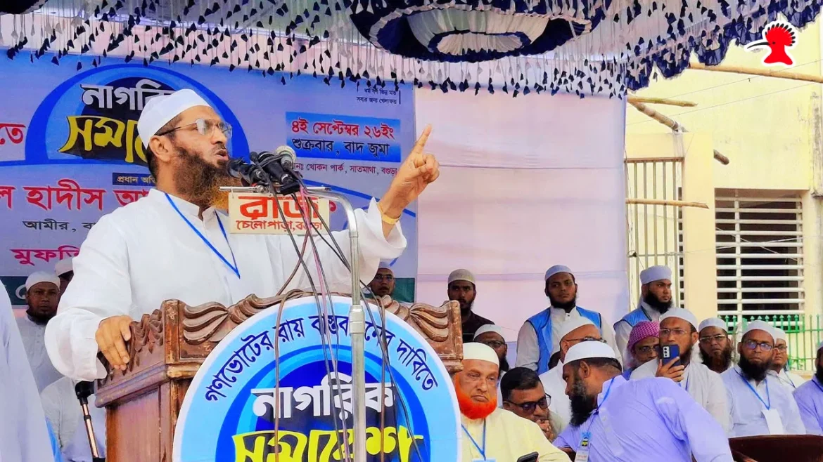 বগুড়ার নাগরিক সমাবেশে বক্তব্য দিচ্ছেন আল্লামা মামুনুল হক